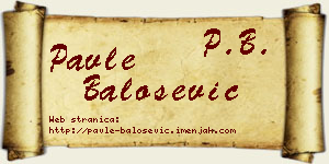 Pavle Balošević vizit kartica